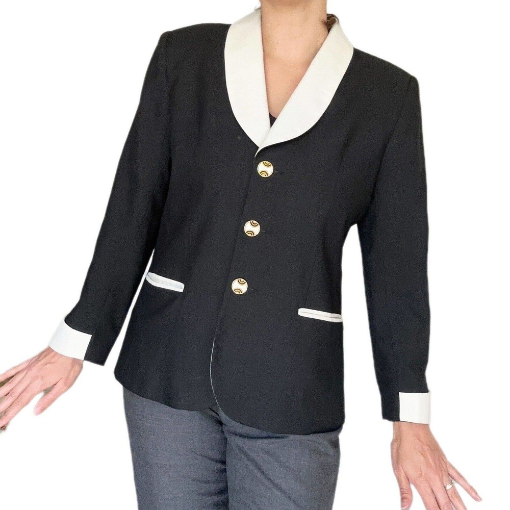 Vintage Blazer Black White Size 14